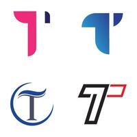 a set of four different logos with the letter t, vector