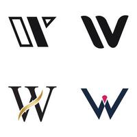 a set of four logos with different letters and a bird vector