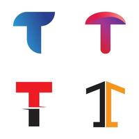 a set of four different colored t shaped logos vector