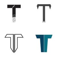 a set of four different types of t shaped letters, vector