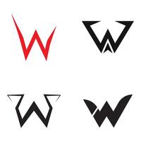 a set of four logos with the letter w in different colors, vector