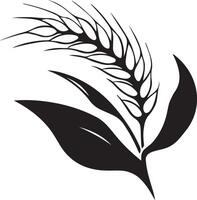 Wheat farm logo design of a illustration stylized wheat stalk with leaves on a white background vector