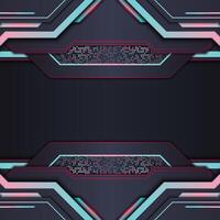 Technology background with neon stripes. vector