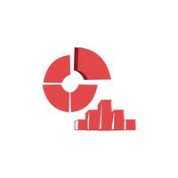 Chart icon on background for graphic web design. Creative illustration concept. Abstract illustration of simple icon in flat style. Element graphic design template with chart theme vector