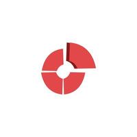 Pie Chart Icon Logo Design Element. Business graph icon on background for graphic and web design. Flat color creative illustration concept symbol for financial report or analysis vector