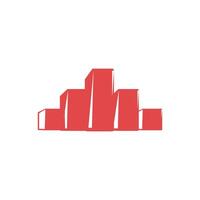 Business graph icon on background for graphic and web design. Flat color design. Creative illustration concept symbol for financial report or analysis vector