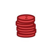 Coins icon in flat style. Money illustration on white isolated background. Coin business concept. design element illustration of a coin symbolizing treasure. vector