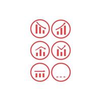 Graph icon in flat style. Diagram illustration on white isolated background. Chart business concept. Creative illustration concept symbol for financial report or analysis vector