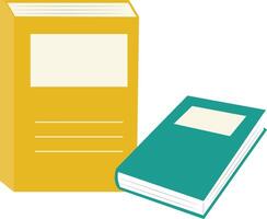 Two Textbooks in Green and Yellow Color vector