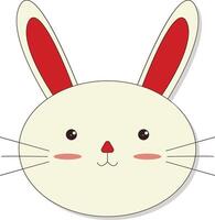 Head Bunny Character in Flat Design vector