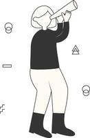 Startup Business Concept with Binoculars vector