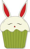 Delicious Muffin with Rabbit Character Design vector