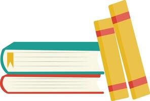 Stack of Reading Books and Two Fallen Position Books vector