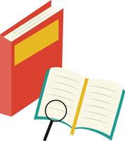 Two Reading Books with Magnifiying vector