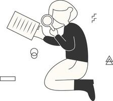 Startup Business Concept with Magnifying Glass vector