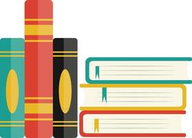 Stack of Reading Books with Standing Position vector