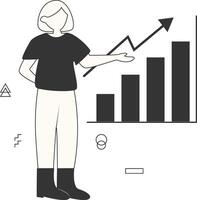 Startup Business Look Growth Chart vector