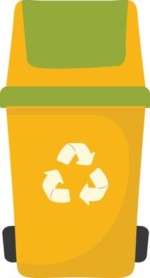 Yellow Trash Can Icon