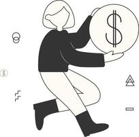 Startup Business Concept with Holding Coin vector