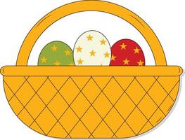 Illustration of Many Eggs in a Basket for Easter vector