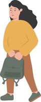 Male Student Carrying Bag and Back to School vector