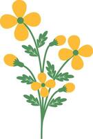 Spring Floral Blossom with Yellow Color vector
