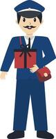 Postman Character Holding Box vector