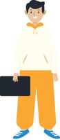 Men Student with Carry Book vector
