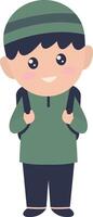 Boy Muslim Character with Cute Expression vector