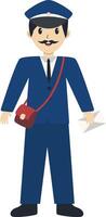 Postman Illustration Sending Envelope vector