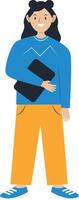 Student Carry Book to High School vector