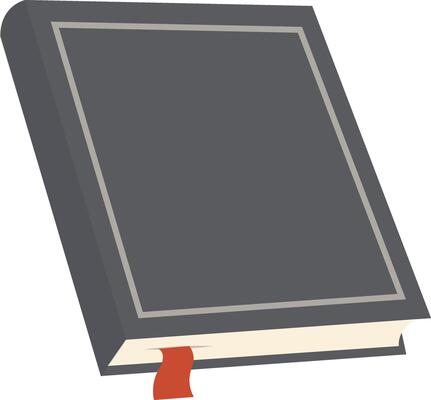 University Book Illustration in Black Color Design