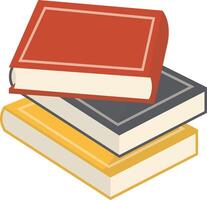 Three Educational Books in Stacked Position vector