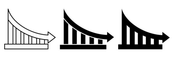 down arrow graphic icon set. decline symbol. simple design isolated on white background. design for app, web, poster. vector