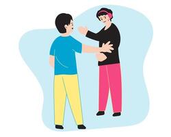 An Interaction between Teamwork Illustration vector