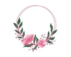 Blooming Roses in circle composition Frame, suitable for wedding card, Invitation, and greeting Card vector