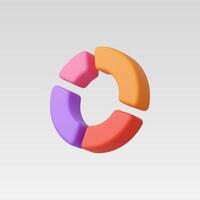 3d Realistic Circle diagram, Pie chart illustration vector