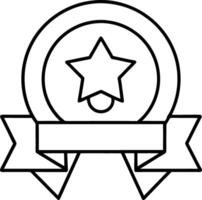 a star badge with ribbon and ribbon icon vector
