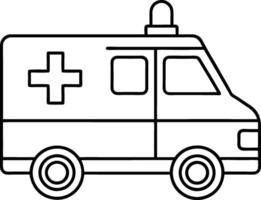 an ambulance is shown in a line drawing vector