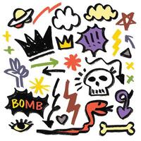 Hand Drawn Abstract Doodle Icons Isolated on White Background vector