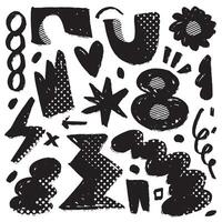 Bold Abstract Shapes with Halftone Effect vector