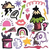 Hand Drawn Abstract Doodle Icons Isolated on White Background vector