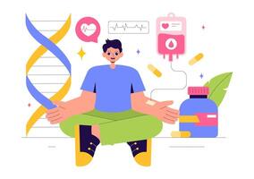 Biohacking Design Highlighting Online Health and Technology Integration vector