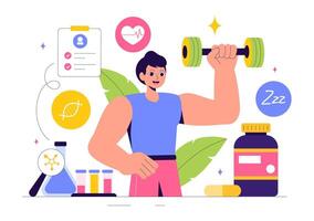 Technological Biohack Processes Illustration in a Modern Flat Style vector