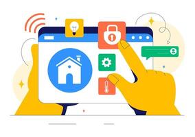 Illustration of Internet Technology and Smart Device Connectivity vector
