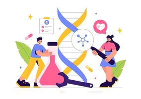 Flat Design Biohack Featuring Online Health Information Processes vector