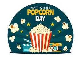 January 19th National Popcorn Day with a Fun Cartoon Background vector