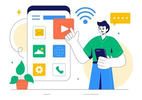 Internet-Connected Devices Illustration for Smart Technology Themes vector