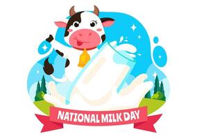 January 11th National Milk Day with Dairy-Themed Elements in Flat Style vector