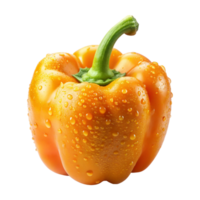 A yellow bell pepper with water drops on it png